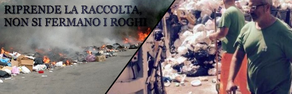 Capaci, riprende la raccolta dei rifiuti ma non si fermano i roghi